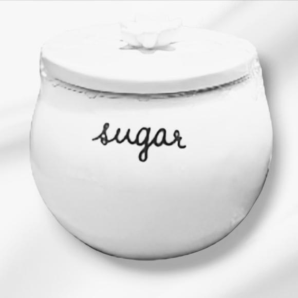 NEW Rae Dunn white ceramic script style font cream and sugar set - Picture 4 of 8